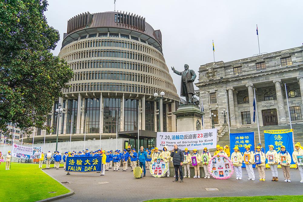 Praktikanti su se, 27. jula 2022. godine, okupili na skupu ispred zgrade parlamenta u Wellingtonu, Novi Zeland