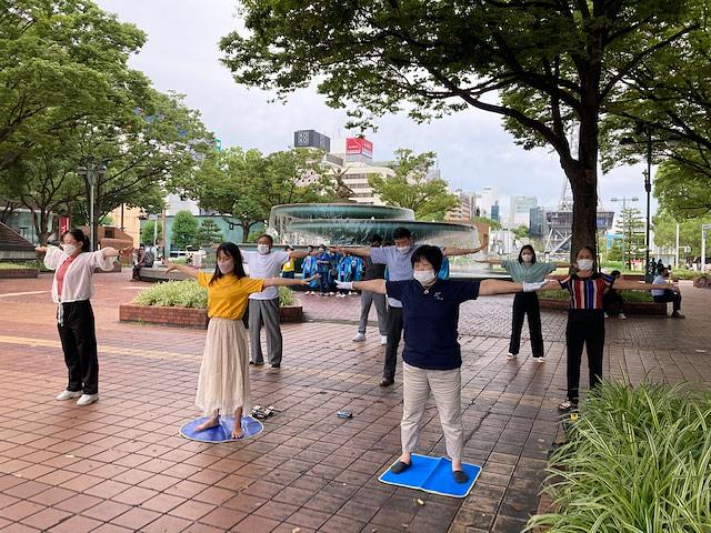 Praktikanti su demonstrirali vježbe u najprometnijem dijelu grada Nagoye – tijekom vikenda od 27. do 28. kolovoza 2022.