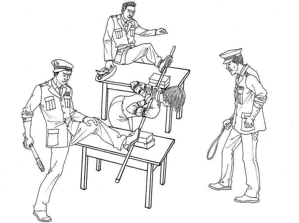 Ilustracija mučenja: Vezanje konopca