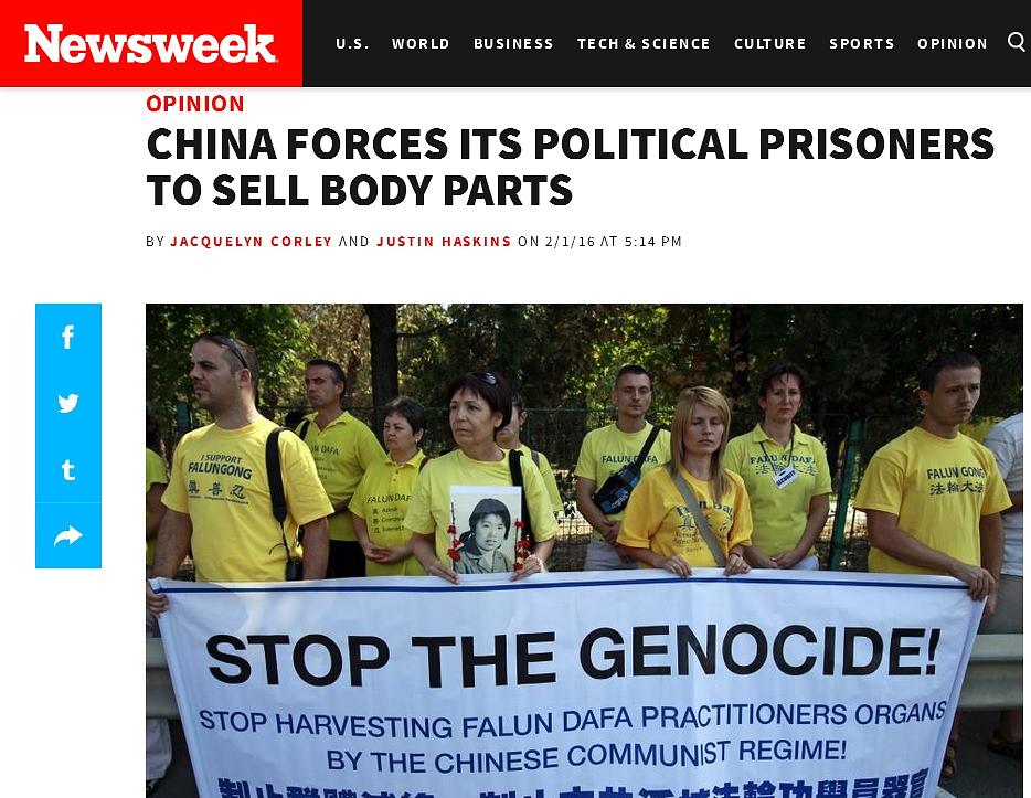 Newsweek je objavio članak u kome autor razotkriva ilegalnu trgovinu organima u Kini