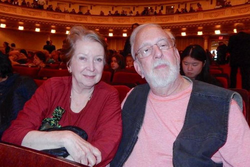 Valerie Whicup, nekadašnja harfistica Filharmonije na Floridi i njen suprug Peter u Carnegie Hallu 15. oktobra. 