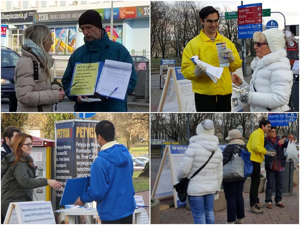 Razgovor o Falun Gongu i njegovom progonu u Lodzu, u Poljskoj.