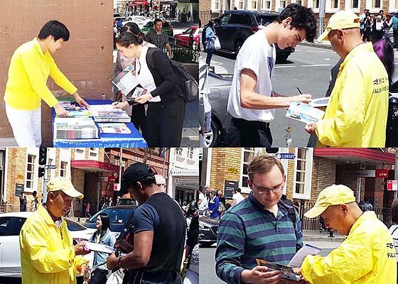 Kinezi dobivaju informacije o Falun Dafa u Eastwoodu 19. novembra 