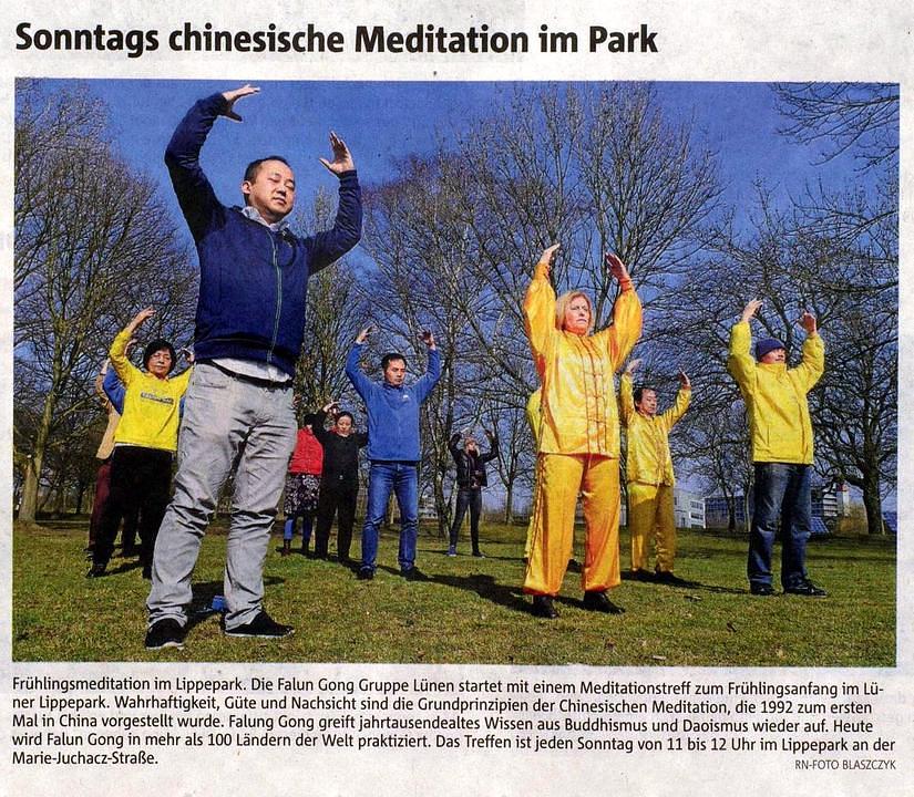 Izvještaj sa fotografijama o grupnim vježbama u lokalnim novinama 