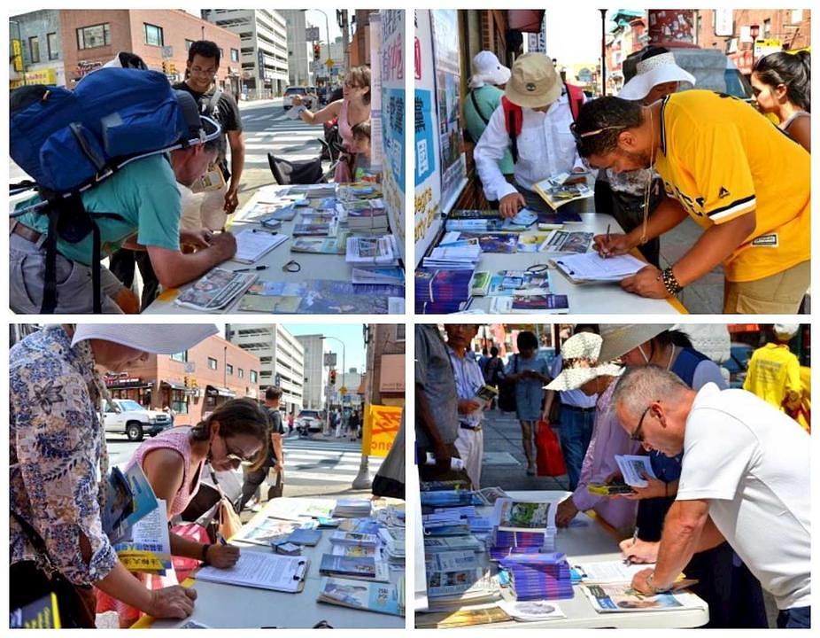 Prikupljanje potpisa u Kineskoj četvrti u Filadelfiji.