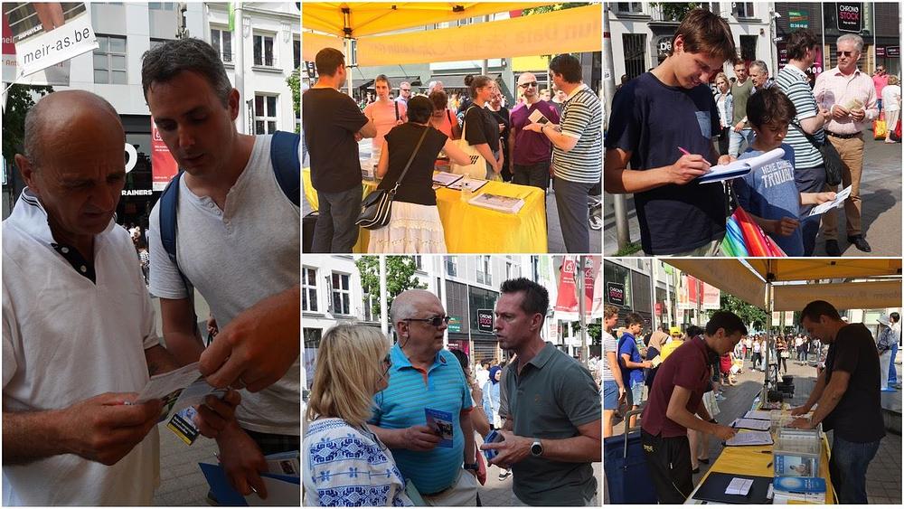 Gledaoci uče o Falun Gongu i potpisuju peticiju