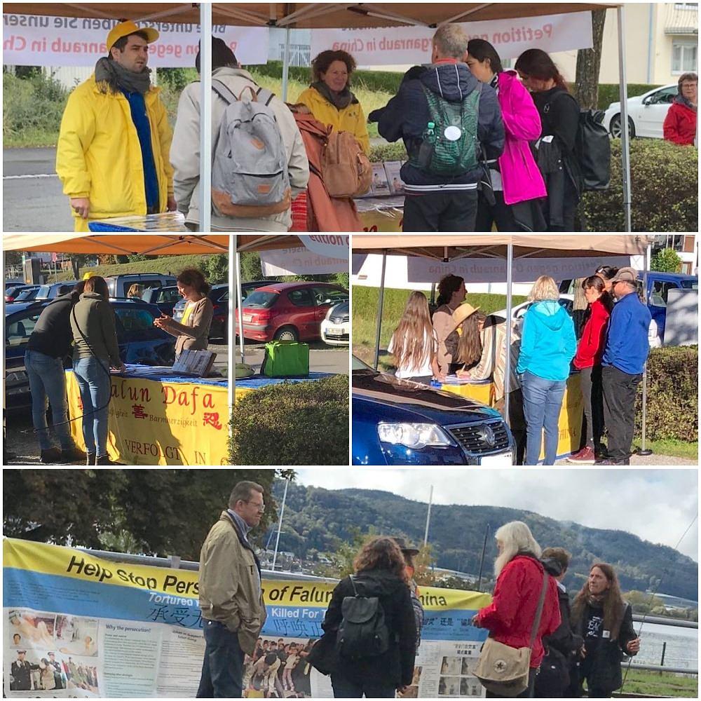 Praktikanti razgovaraju s prolaznicima u Bodeman-Ludwigshafenu u Njemačkoj