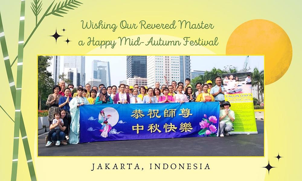 Pozdrav Učitelju Li-u od praktikanata u Jakarti