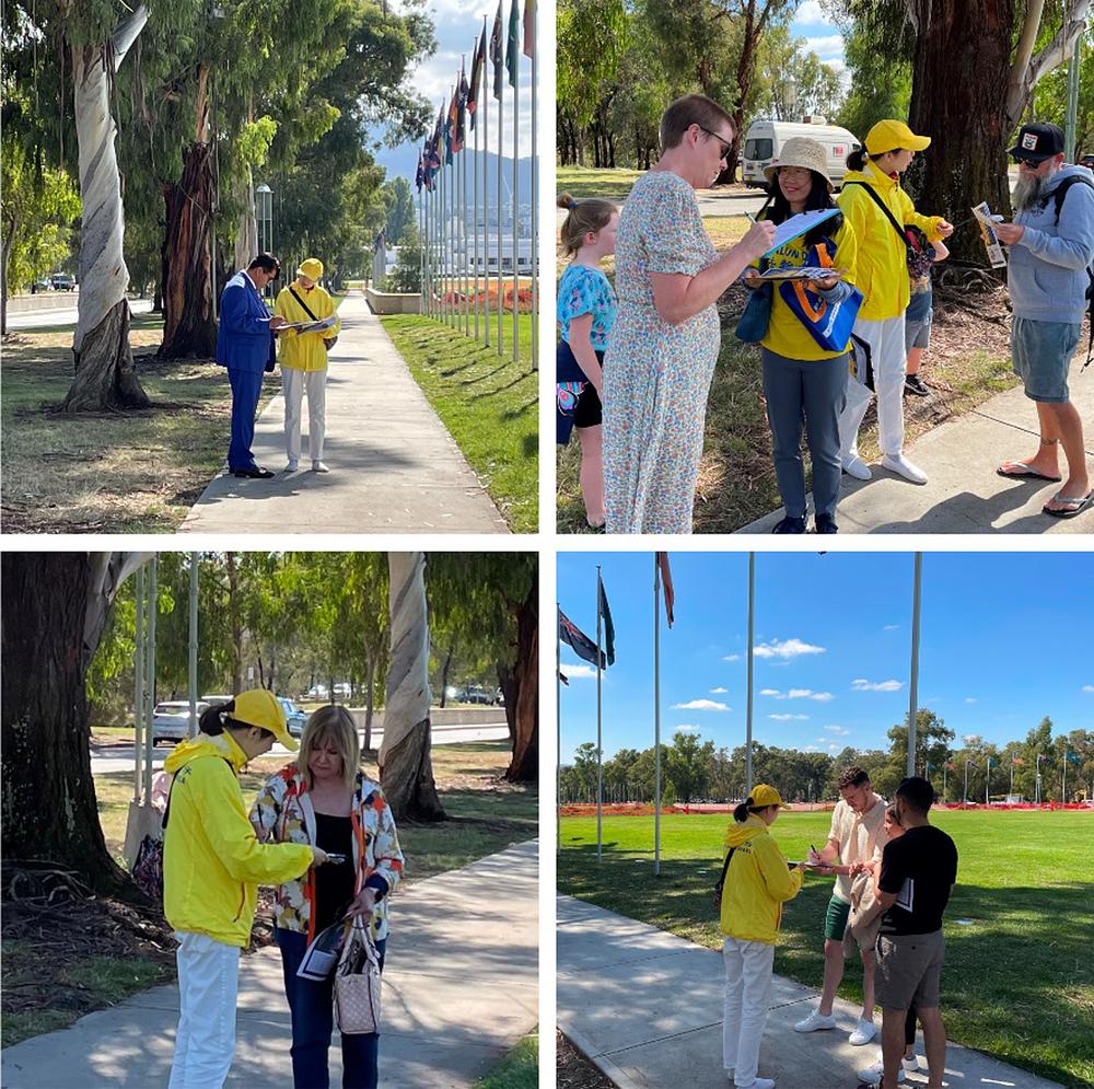 Ljudi u Canberri potpisuju peticiju kojom pozivaju na zaustavljanje progona.
